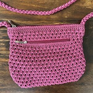 Pink Woven Rayon Purse